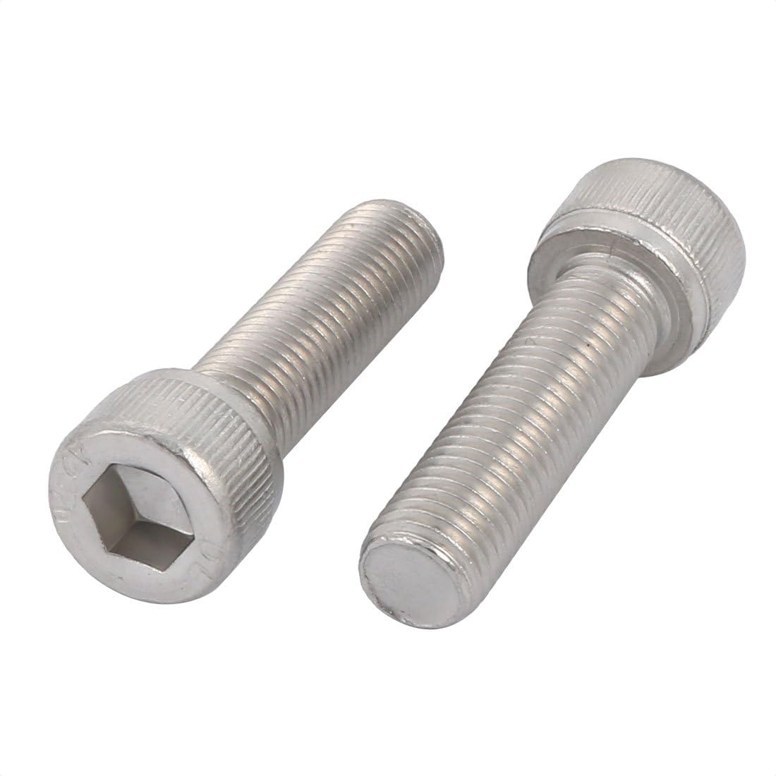 TOP-VIGOR 2Pcs Hexagon Socket Head Cap Screws, M10 x 35mm 304 Stainless Steel Replacement Machine Fastener Screws for Bicycle Motorcycle Repair, Professionals Landlords Repairmen