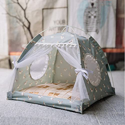 Pet Cat Tent Indoor Dog House Bed Pop Up Teepee Portable Folding Cat Small Dogs Puppy Playing Bed Safety Shelter Villa Nest with Soft Removable Cushion for Dog Cat Kitty Travel Camping