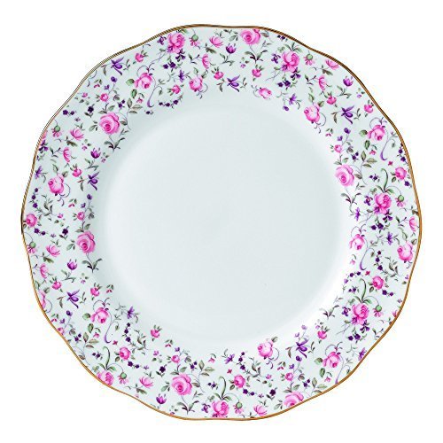 Royal Albert Rose Confetti Vintage Dinner Plate, 10.6, White