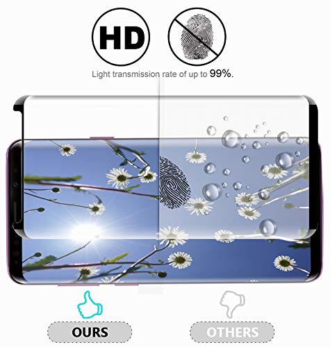 [2 Pack] Samsung Galaxy S9 Screen Protector, S9 Tempered Glass 3D Curved [9H Hardness][Anti-Fingerprint][Ultra-Clear][Bubble Free] Tempered Glass Screen Protector Compatible with Samsung Galaxy S9 - Thumbnail 5