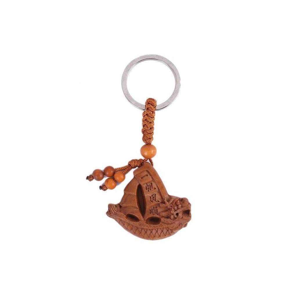 lachineuse Unisex's 1888 Keyring, Wood, 6x4x1cm