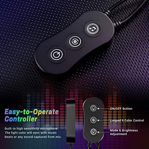 Auto LED Innenbeleuchtung , Mehrfarbige RGB Auto Atmosphärenlicht mit APP ,4pcs Streifen mit 48Led ,Wasserdicht ,Auto Fußraum Beleuchtungsstreifen Kit mit Zigarettenanzünder DC 12V