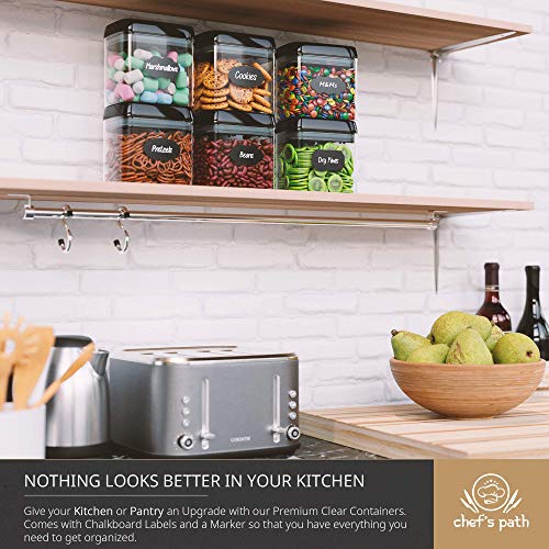 Chef's Path Airtight Food Storage Containers (Set of 6/1.5L) for Kitchen & Pantry Organization