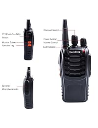 Nestling 888S Walkie Talkie 2 piezas en una caja con batería recargable, auriculares, cargador de pared, largo alcance, 16 canales, radio de dos vías (2 unidades de radios)