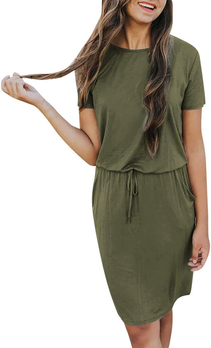 drawstring t shirt dress