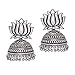 Jaipur Mart Oxidised Plated Jhumka Earrings Silver Jewellery Gift For Women