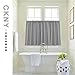 jinchan Grey Kitchen Curtains 36 Inch Tier Curtains Waffle Woven Textured Cafe Curtains Half Window Curtain Set Rod Pocket Light Filtering for Bathroom Sink Laundry Room Basement RV 2 Panels Gray