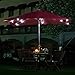 Abba Patio 9 by 7 Feet Rectangular Patio Umbrella with Solar Powered 32 LED Lights with Tilt and Crank, Dark Red