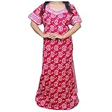 Women's Lounger Caftan Dress Pink Paisley Print Cotton Nightgowns XXL