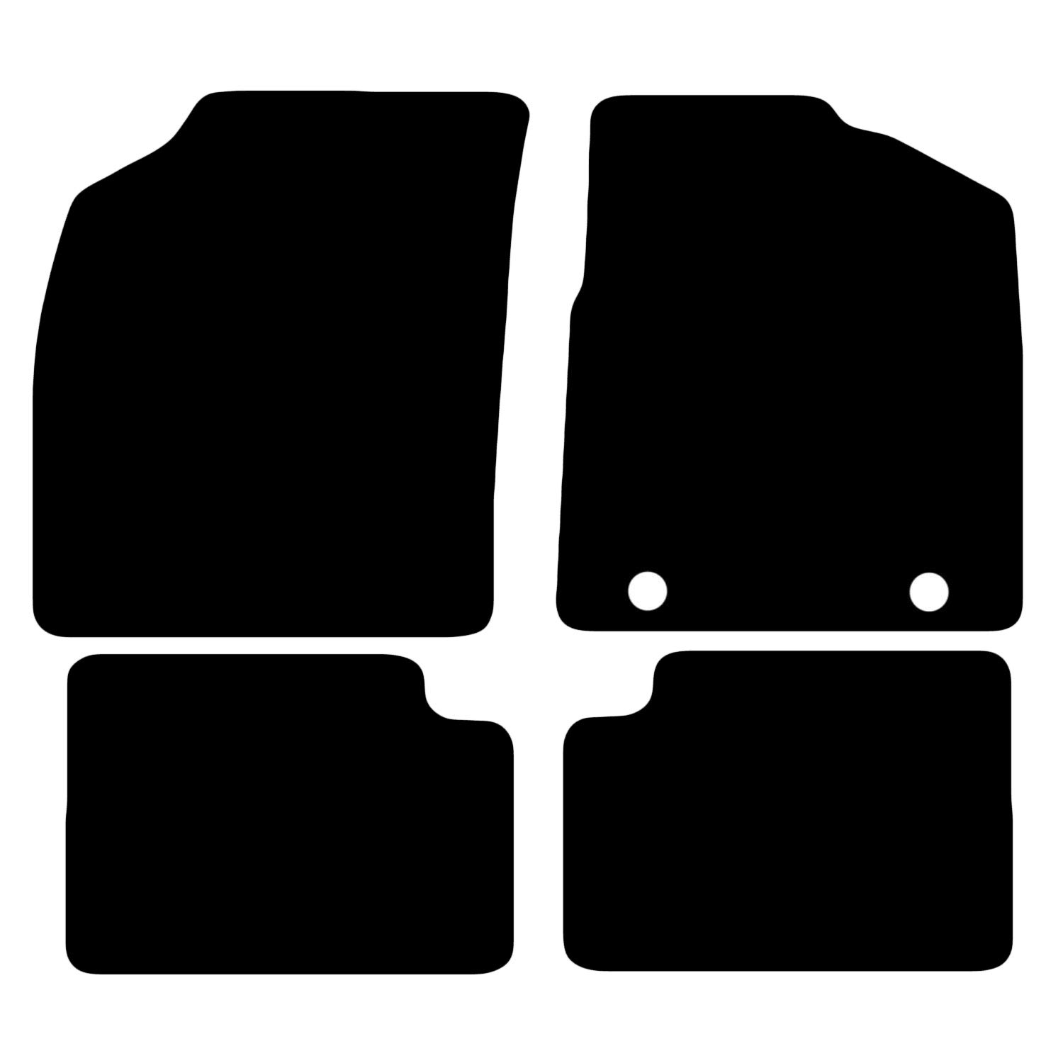 Carsio Carpet Car Mats For Ford KA 2013 onwards 4 Piece Set with 2 Clips Tailored Fit Floor Mat Complete Accessory Black Custom Fitted - All Weather, Anti-Slip Backing & Black Trim