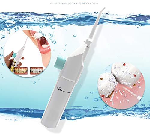 Floss Dental Water Jet Portable Oral Irrigator Water Flosser Tooth Cleaner Home and Travel Use (White)