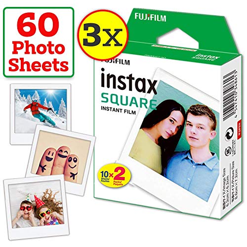Fujifilm Instax Square Instant Film 60 Photo Sheets (3 Twin Pack) for