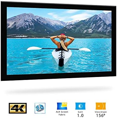 SCREENPRO Fixed Frame Home Theater Projector Screen for Wall 120-inch Diagonal 16:9, Active 3D 4K Ultra HD Ready for Indoor/Outdoor/Home (16:9, 120", Matte White)