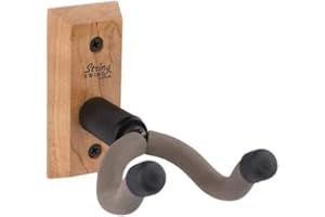 String Swing Wall Mount Guitar Hanger for Acoustic or Electric- USA Made Strong Hand Welded Steel and Real Hardwood Cherry CC01K-C
