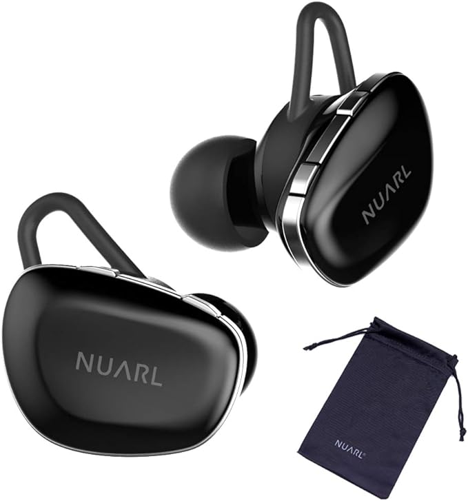 【NUARL公式限定】完全 ワイヤレス イヤホン N6 (グロスブラック) + 専用ポーチ【Bluetooth 5.0 / aptX AAC / IPX4耐水 / 高音質HDSS採用 / 連続11時間再生(最大55時間) / テレワーク WEB会議 ハンズフリー通話/iPhone Android 対応】
