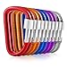 3 Inch Carabiner Clip with Screw Lock - 10 PCs Aluminum Locking Carabiner Clip, Multicolor (Red, Orange, Purple, Blue, White) D Ring for Backpack, Lightweight & Easy to Use, Cool for Camping & Hiking