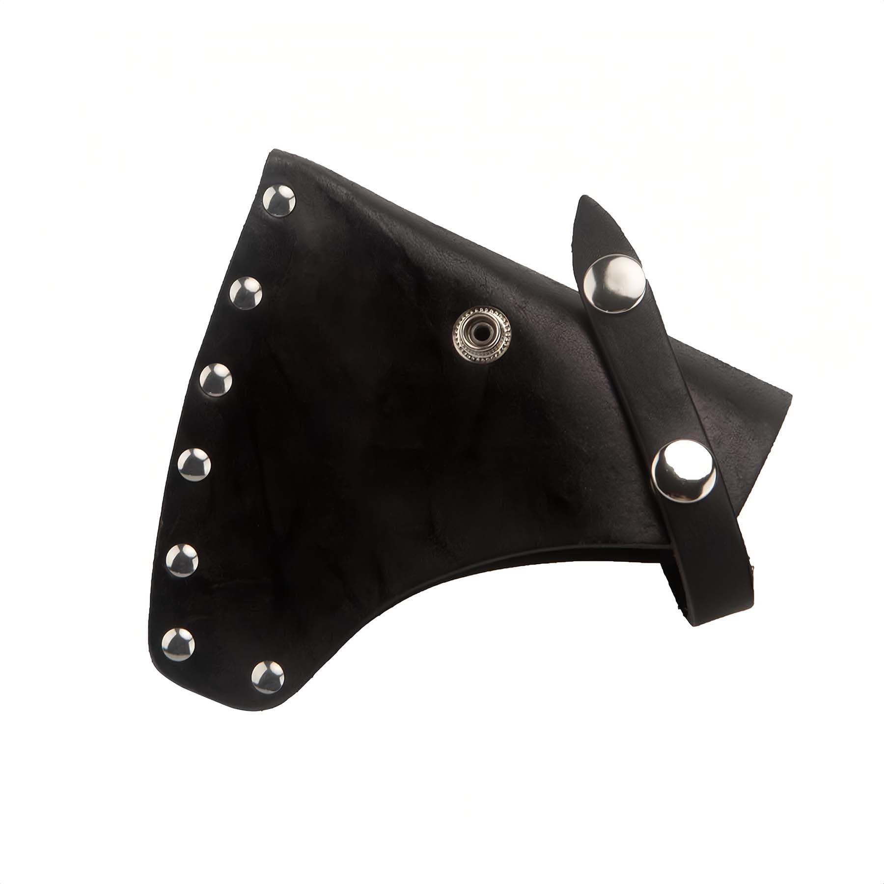 Photo 1 of Pack of 1 Black Leather Hatchet Sheath Axe Adjustable Button Cover Camper Axe Head Protector Tool Lumberjack Outdoors Essentials