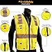 KwikSafety CLEARANCE | BIG KAHUNA Class 2 ANSI Safety Vest OSHA High Visibility Reflective Stripes Heavy Duty Mesh Pockets and Zipper Hi-Vis Construction Work Hi-Viz Surveyor Mens Yellow 2XL/3XL