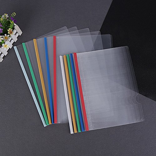 PRALB 25PCS Standard Sliding Bar Translucent Design Project File,Report Covers for A4,Perfect for School and Office,5 Color - Thumbnail 5