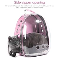 MOGOI Portable Pet/Cat/Dog Backpack Carrier Bubble, New Space Capsule Design 360° Sightseeing Safe & Breathable Rucksack Handbag Transparent Travel Bag (Pink)