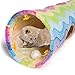 LUCKITTY Cat Tunnel -Straight-Shaped, Rainbow Wave Color, Soft Velvet Exterior, Oxford Fabric Fog-Proof Interior, Plush Toy Ball, Easily Washable, Conveniently Foldable, 47.2in/120cm