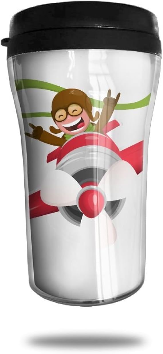 Amazon Co Jp Mikal ミカオ コンビニマグ 250ml ハッピーパイロットのイラスト タンブラー 蓋付き コーヒー おしゃれ ギフト 贈り物 服 ファッション小物