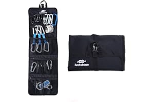 Mollytek Rock Climbing Gear Storage Bag Foldable Waterproof Roll Up D-Ring Climbing Quickdraw Hanging Tool Equipment Gear Car