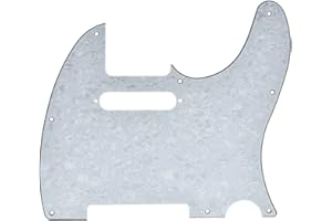 Dopro 8 Hole Tele Style Guitar Pickguard TL Pick Guard with Pickup Mounting Screw Holes for Tele/Telecaster White Pearl