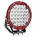Primelux 8-inch 14400 Lumens Off Road LED Driving Light - 32x5W Cree Spot Beam for Jeep Wrangler JK TJ Cherokee XJ GMC Ford Raptor - PC Lens Cover - Waterproof IP67 (Red Ring)
