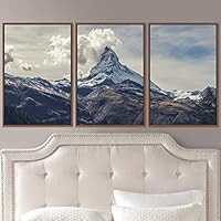 3 Piece Framed Canvas Wall Art Snow Mountain Landscape Canvas Prints Home Artwork Decoration for Living Room,Bedroom - 16