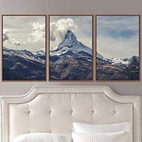 signwin 3 Piece Framed Canvas Wall Art Snow...