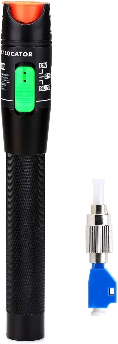 Fibasource 30KM Visual Fault Locator Fiber Tester Detector Meter with Universal Connector FC Male to LC Female Adapter for CATV Telecommunications