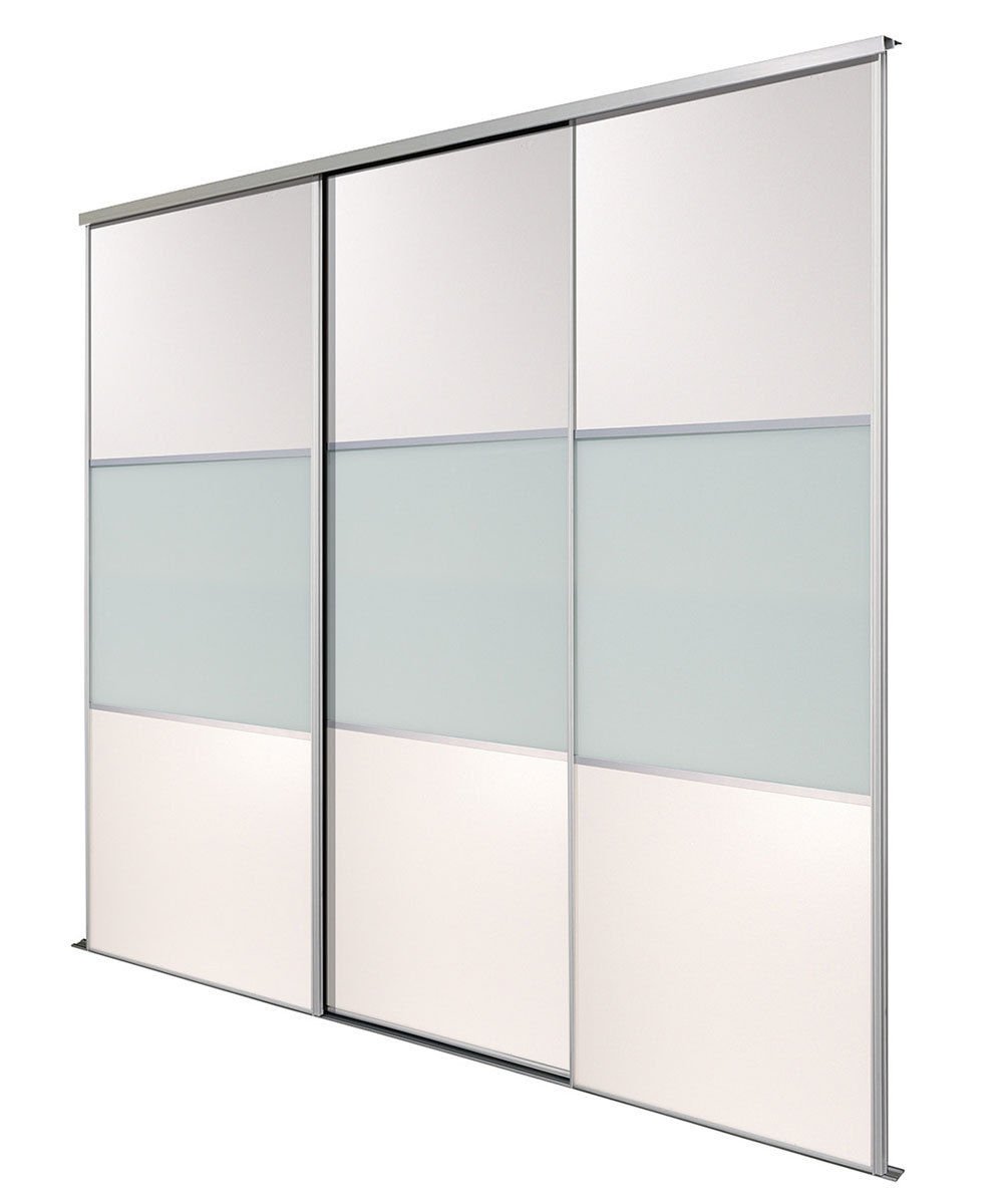 Savoy Timber White White Glass Wideline Sliding Wardrobe Door