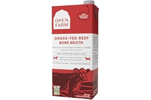 Open Farm - Grass Fed Beef Bone Broth, Food Supplement for Dogs and Cats with Responsibly Sourced Meat and Supplements