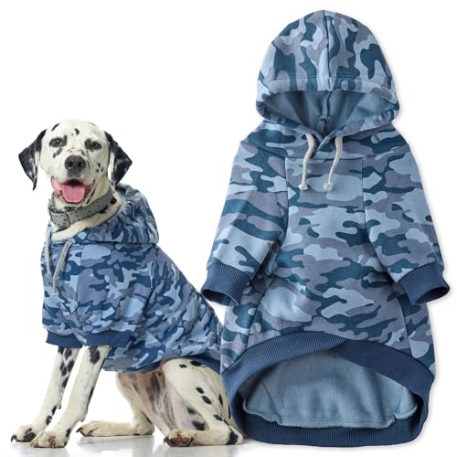 Pet Passion Rocky II Dog Hoodie, Navy Camo, X-Small