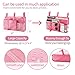 Bseash Bunk Bed Organizer, Bedside Caddy Hanging Bed Organizer Storage Bag 8 Pockets, for College Dorm Rooms Bed, Hospital Bed, Baby Bed Rails, 600D Oxford Cloth (Pink)