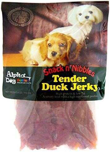 Alpha Dog Series Single Duck Treats, Tender Duck Jerky, 4 Oz