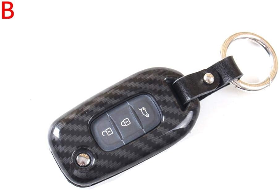 Dappre High-end Protective Key Case ABS Carbon Fiber Car Key Cover Sturdy for Renault Koleos