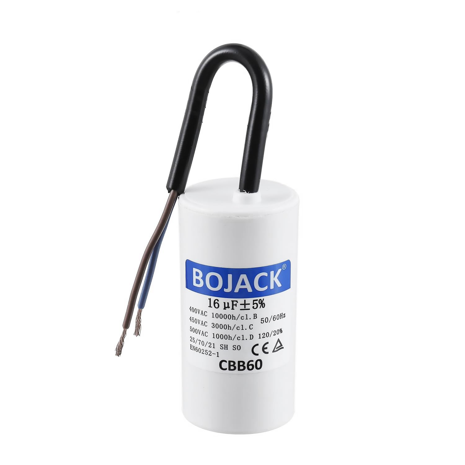 BOJACK 16 uF 450 V AC 16 MFD CBB60 Wire Lead Cylinder Motor Run SH Capacitor