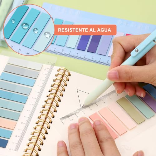 2400 Pestañas Adhesivas Índice, Marcadores de marcadores para libros Reposicionables para Lectura, Compatible con para Libros, Cuadernos, Carpetas, Oficina y Escuela