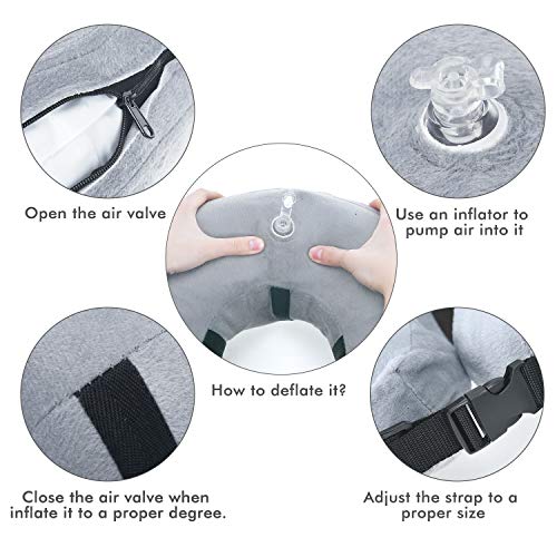 EKOMG Blow Up Dog Collar Dog Cone Protective Inflatable Collar After Surgery Pet Recovery