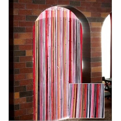 Pindia Fancy Sparkling Plastic Strings Bead Hanging Curtain - 7ft, Multi