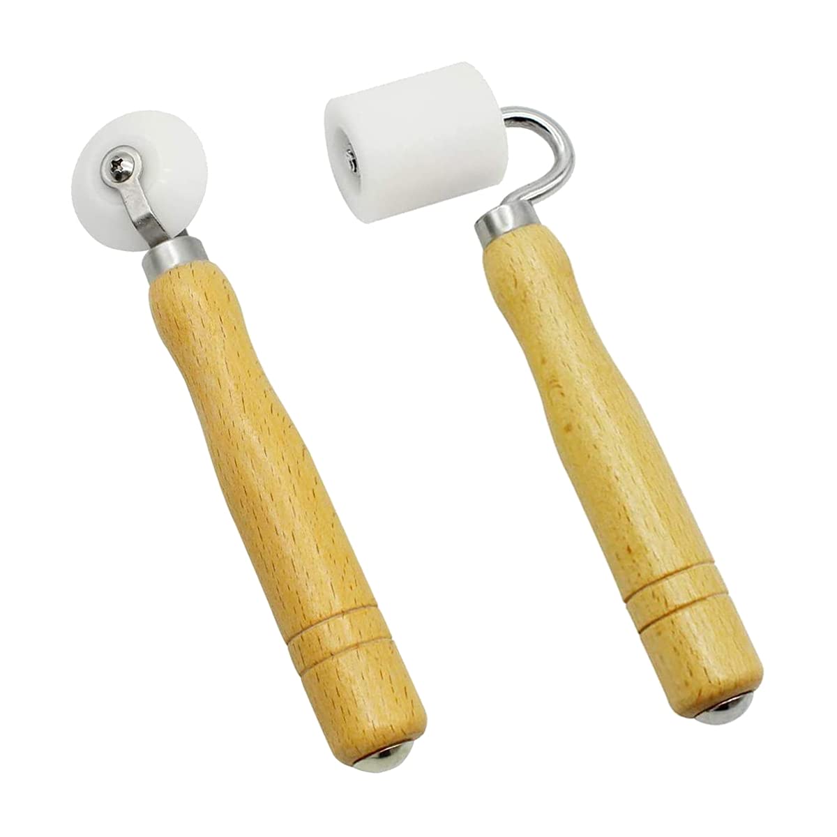 Lahviuu Wallpaper Decorating Roller,2Pcs Flat Pressure Roller Internal External Corner Seam Roller Wallpaper Edge Seam Roller Wood Wallpaper Flat Seam Roller for Home Decorating DIY Tool