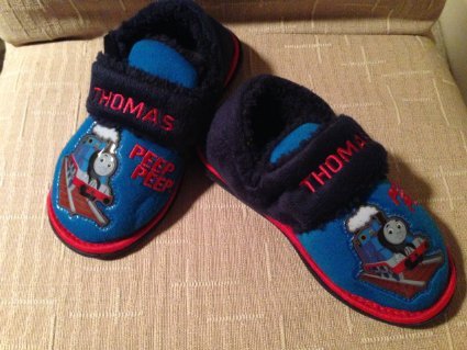 Thomas Tank Engine Plush Slippers Shoes Boy Shoe Size 7 Halloween Winter Gift