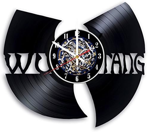Wu Tang Design Wall Clock Made From Used Vinyl Record - Get unique rest room wall decor - Gift ideas for men and women – Unique Music Fan Art
