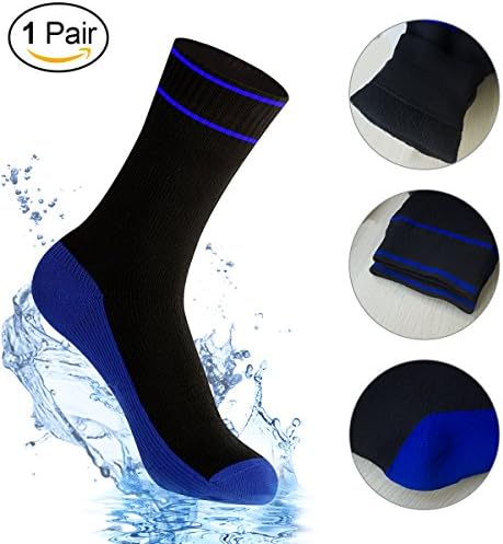 Waterproof Socks for Women and Men, [SGS Certified] Unisex Mid-Calf and Ankle Waterproof &amp; Highly Breathable Socks for Outdoor, Snow Sports, Camping, Trekking, Hiking(1 Pair/ M)