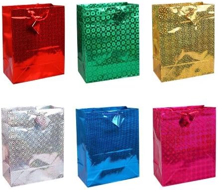 12 Medium Holographic Gift Bag - All Occasion Bags
