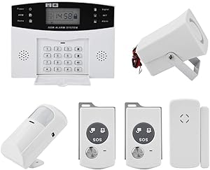Wireless GSM Home Security Anti-Burglar House Door Alarm System with Auto Dial Motion Detectors and More for Complete Security (US Plug)