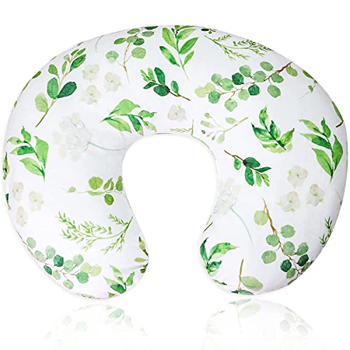 TANOFAR Baby Nursing Pillow Cover, Green Leaf Newborn Breastfeeding Pillow Slipcover for Boys & Girls, Cushion Cute Cover, Soft Fabric Fits Snug On Infant
