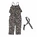 FEITONG 2018 Hot Fashion Toddlers Children Girls Love Heart Straps Jumpsuits 7T(6-7Y), Black